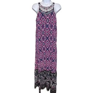 Express Womens Y2K Tribal Print Halter Maxi Dress Size XS Indie Going Out
